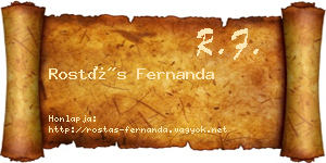 Rostás Fernanda névjegykártya